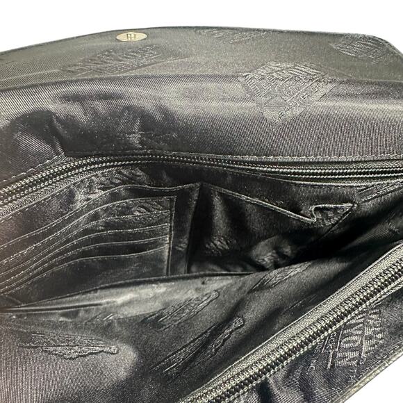 Canyon Outback Black Leather Envelope Clutch Bag Foldover Slim Purse wallet - Picture 6 of 11